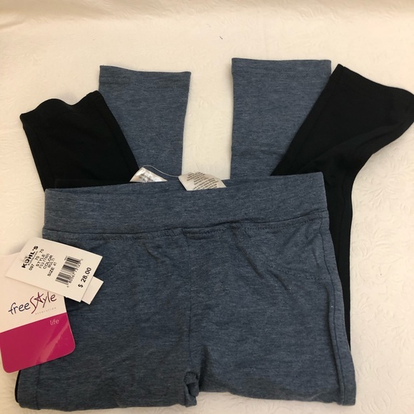 Freestyle Other - Girls 2 pair Freestyle Leggings 4T Black Blue NWT